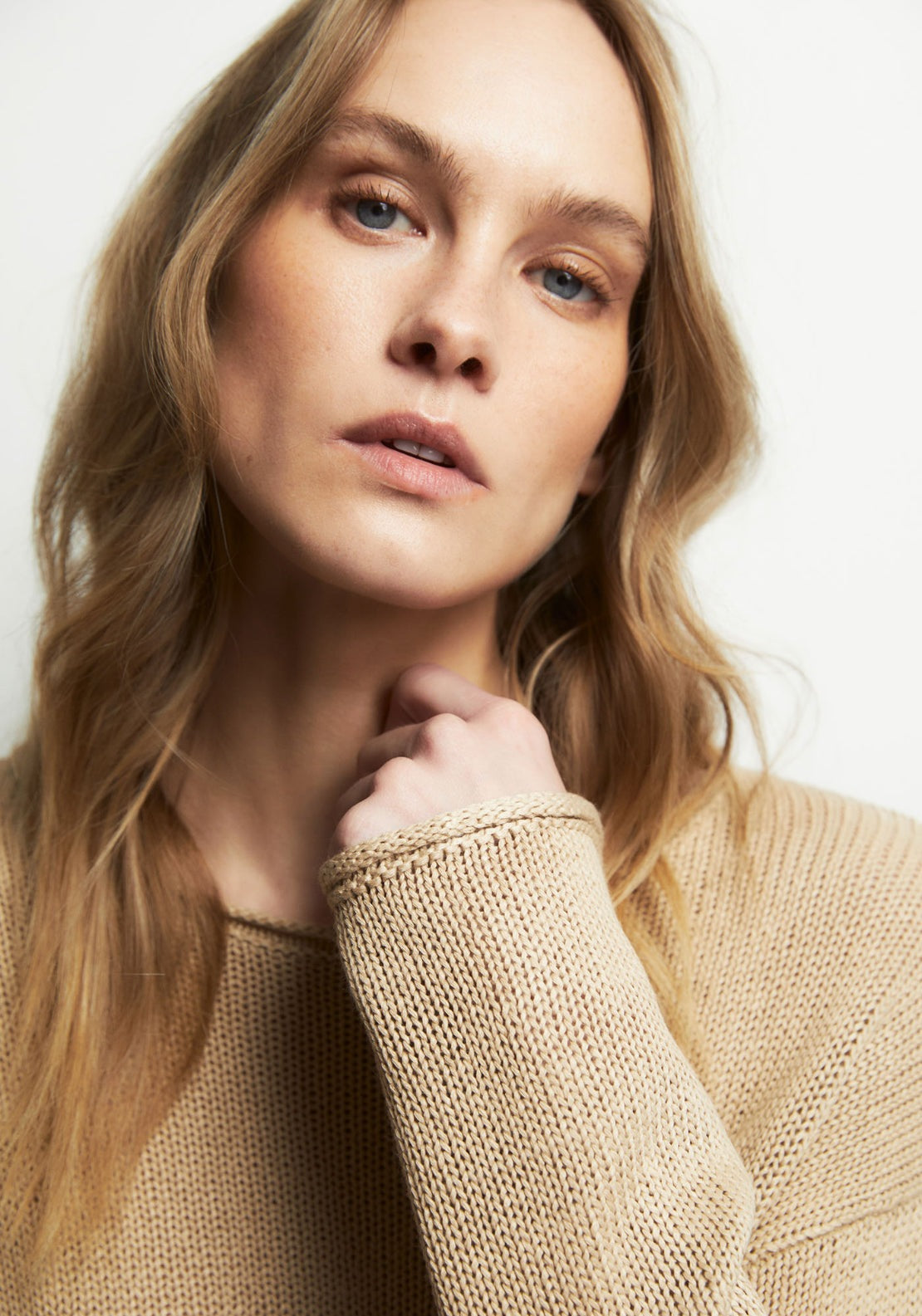Ribbon Trim Knitwear - Beige