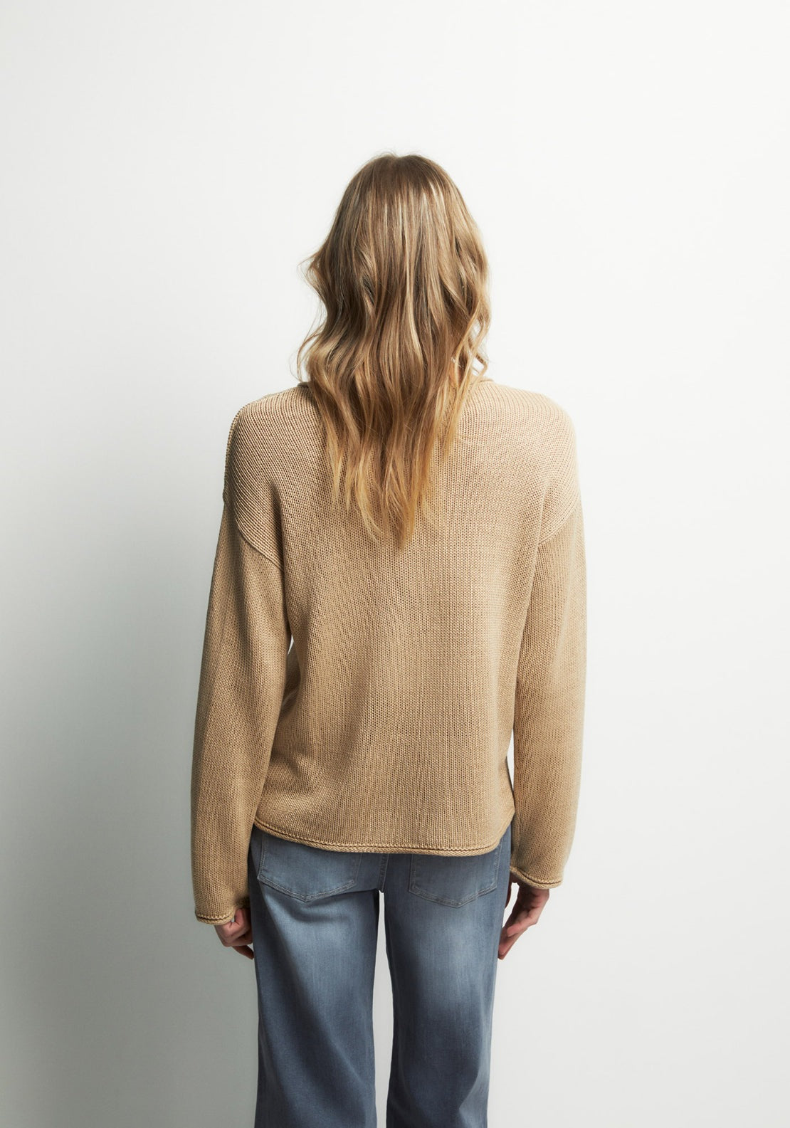 Ribbon Trim Knitwear - Beige