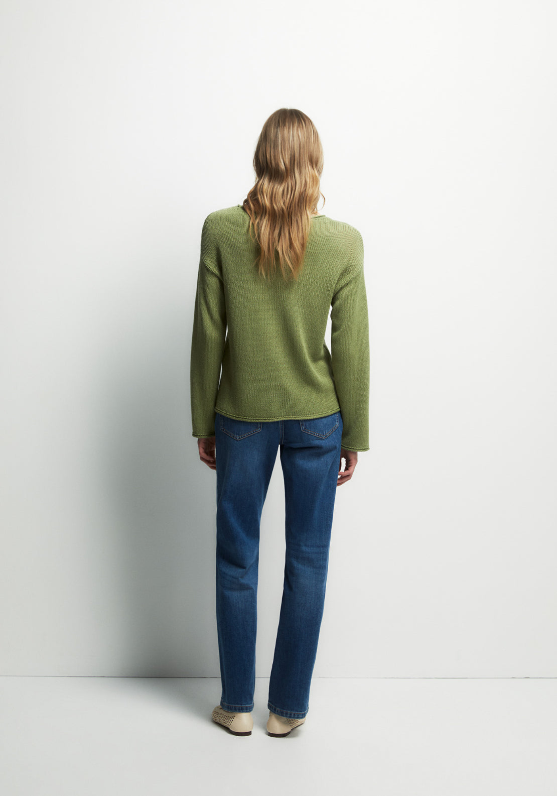 Ribbon Trim Knitwear - Green