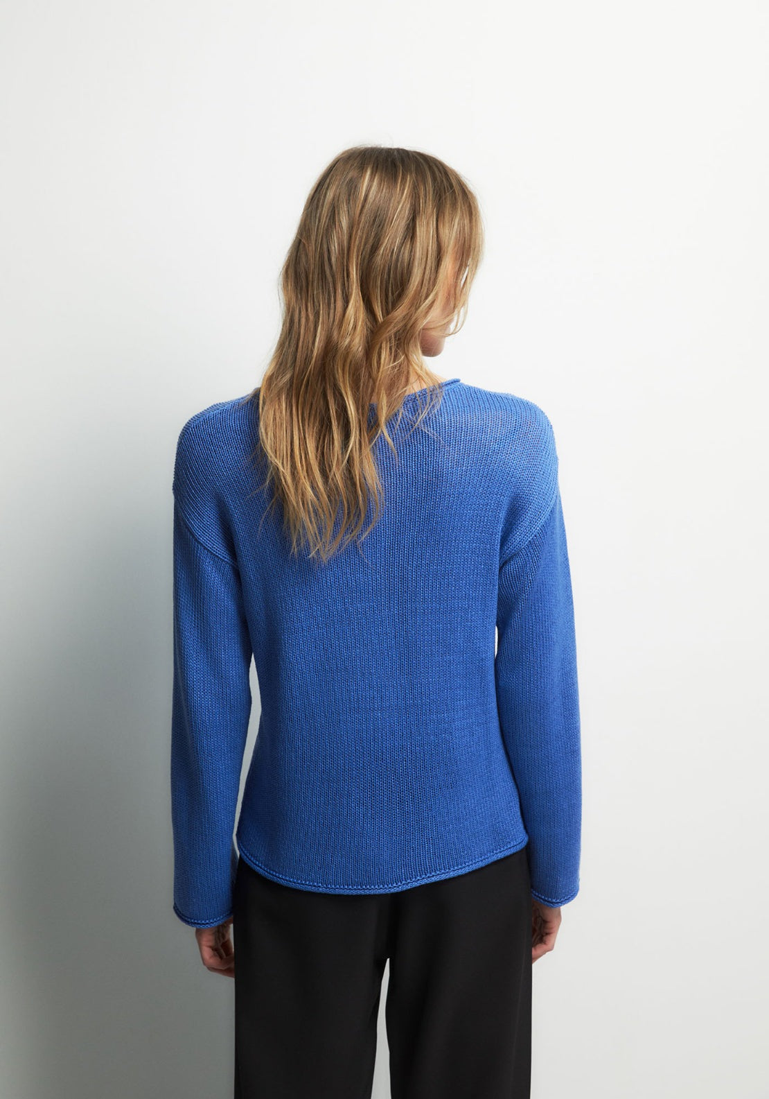Ribbon Trim Knitwear - Blue