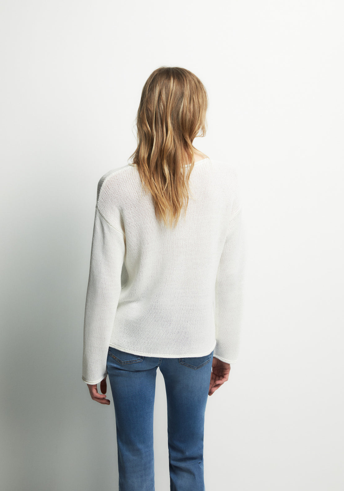 Ribbon Trim Knitwear - White