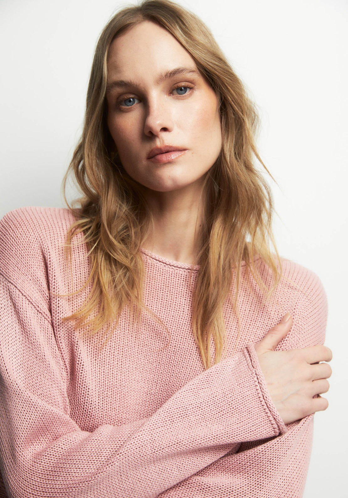 Ribbon Trim Knit Sweater - Pink
