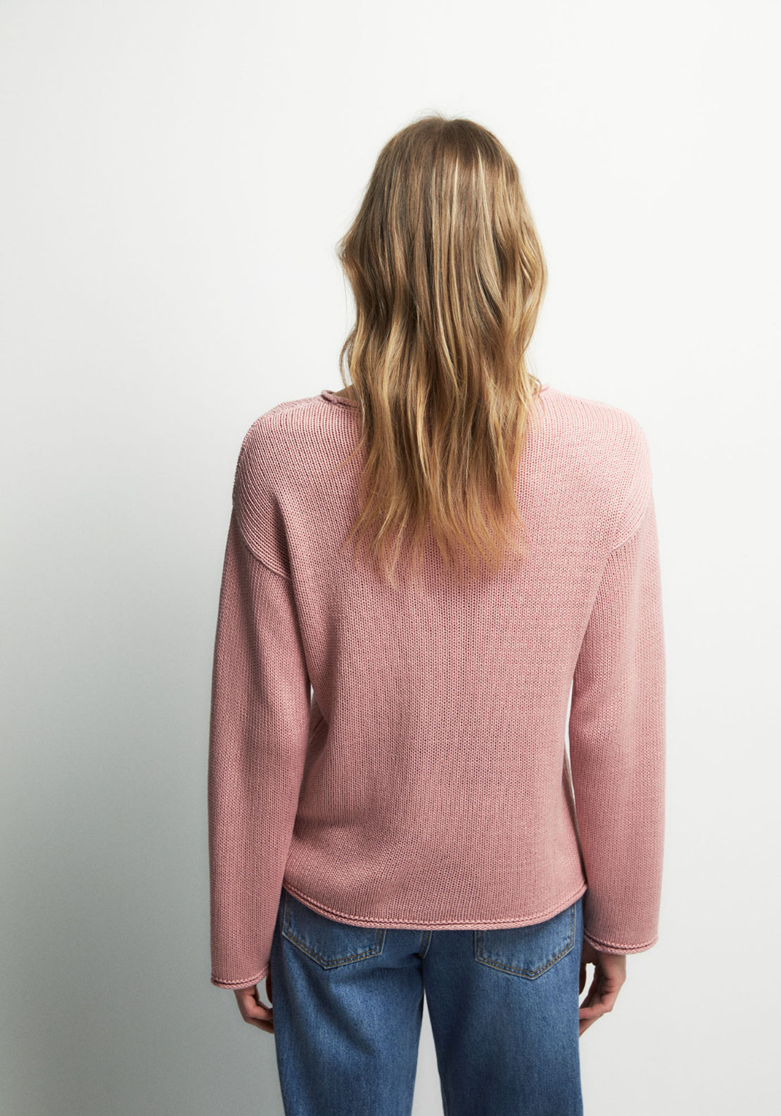 Ribbon Trim Knit Sweater - Pink