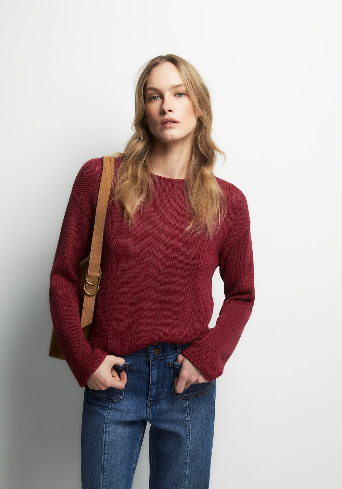 Ribbon Trim Knitwear - Pink