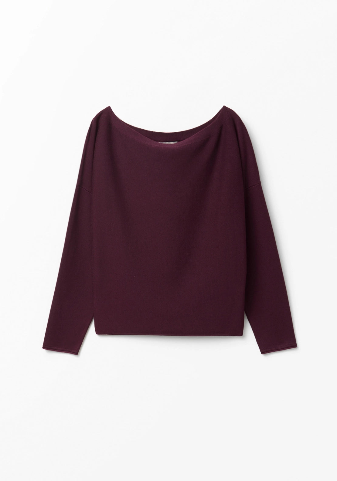 Asymmetric Neckline Sweater - Red