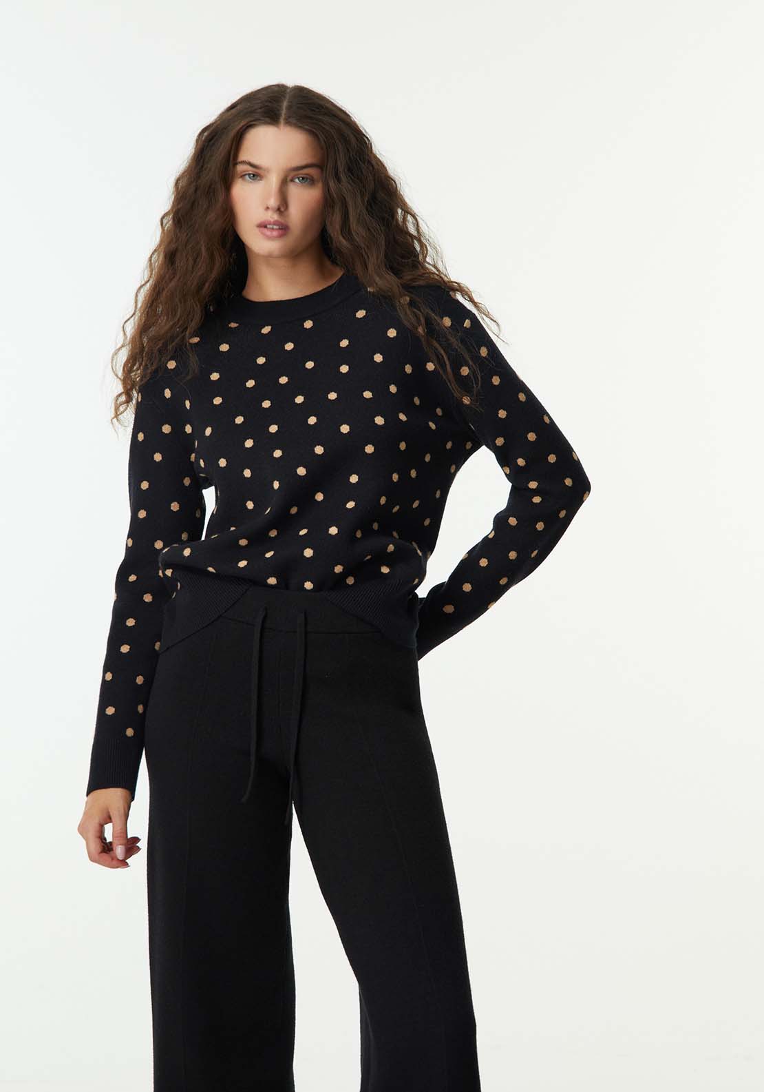 Sfera Round-neck sweater - Black 1 Shaws Department Stores