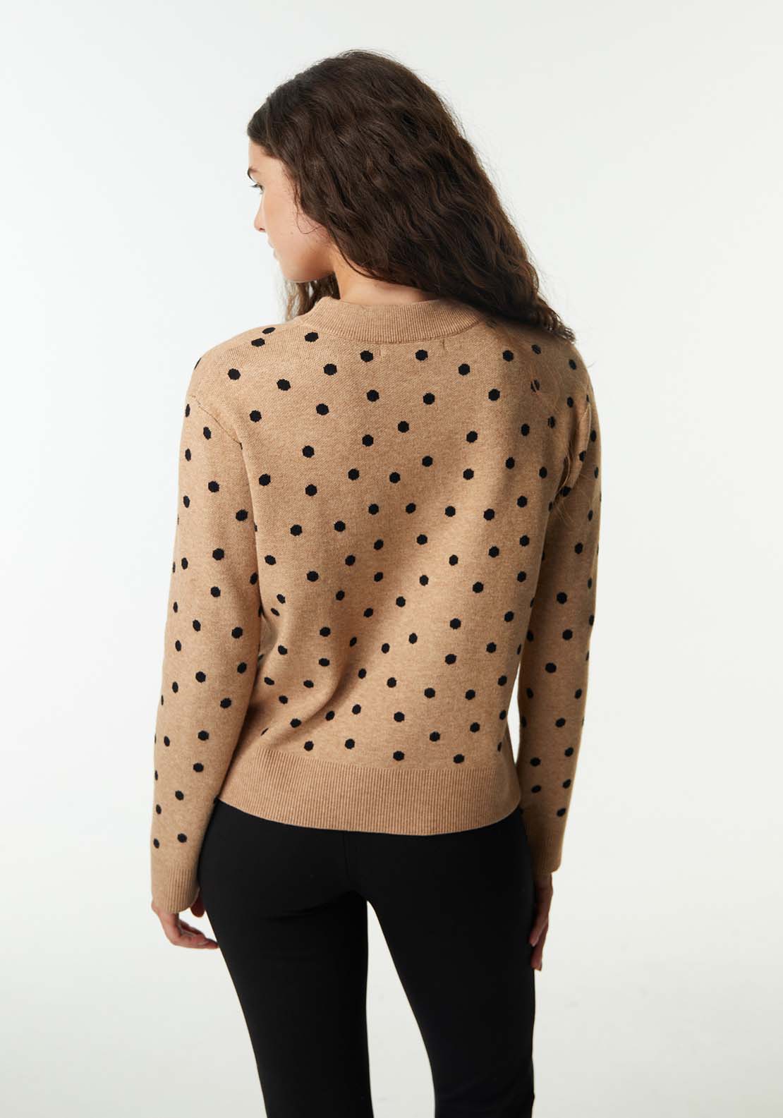 Sfera Round-neck sweater - Camel Mink 2 Shaws Department Stores