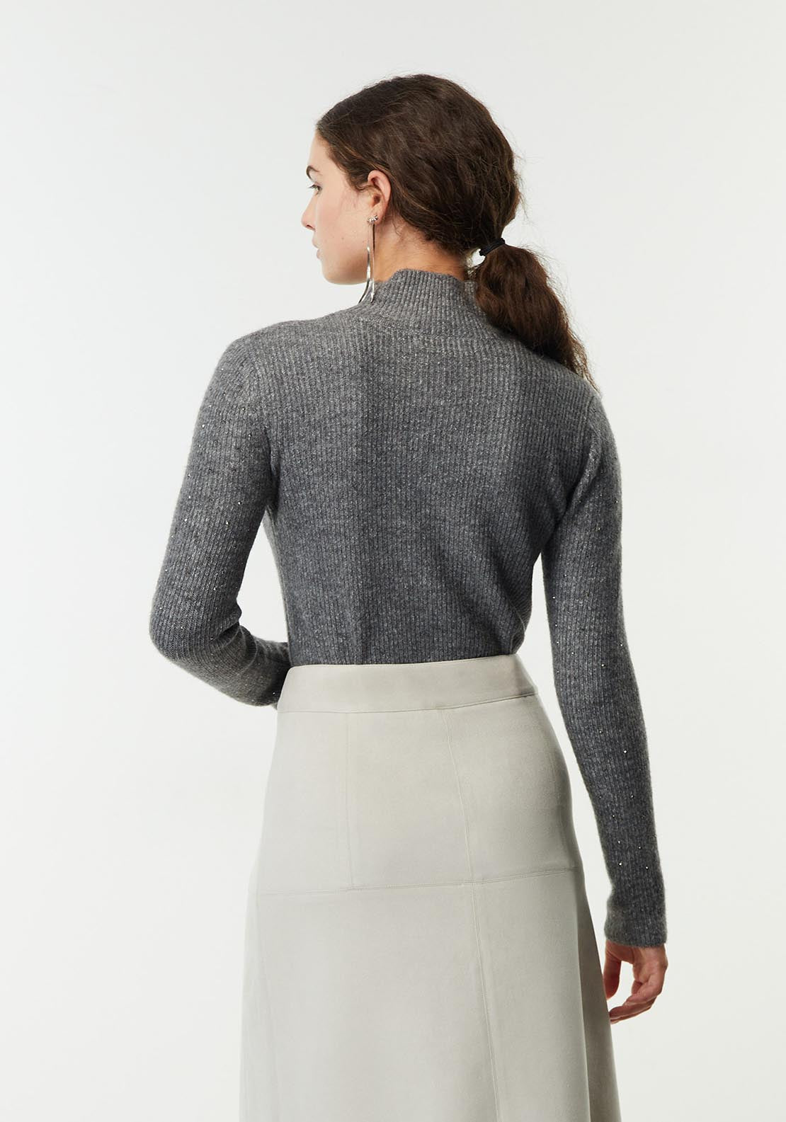 Sfera High-neck sweater - Grey Mink 2 Shaws Department Stores