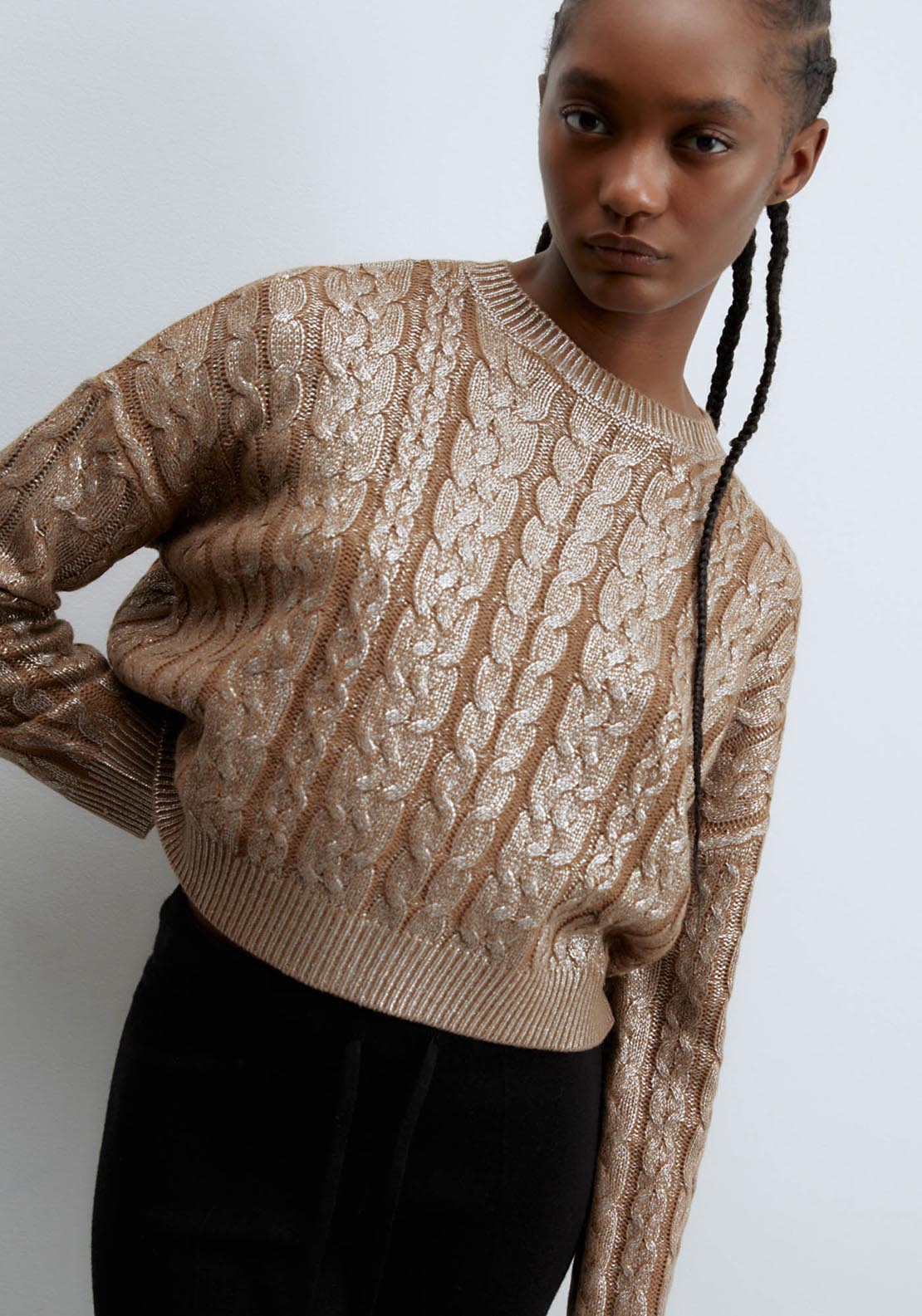 Sfera Round-neck sweater - Rhodium 3 Shaws Department Stores