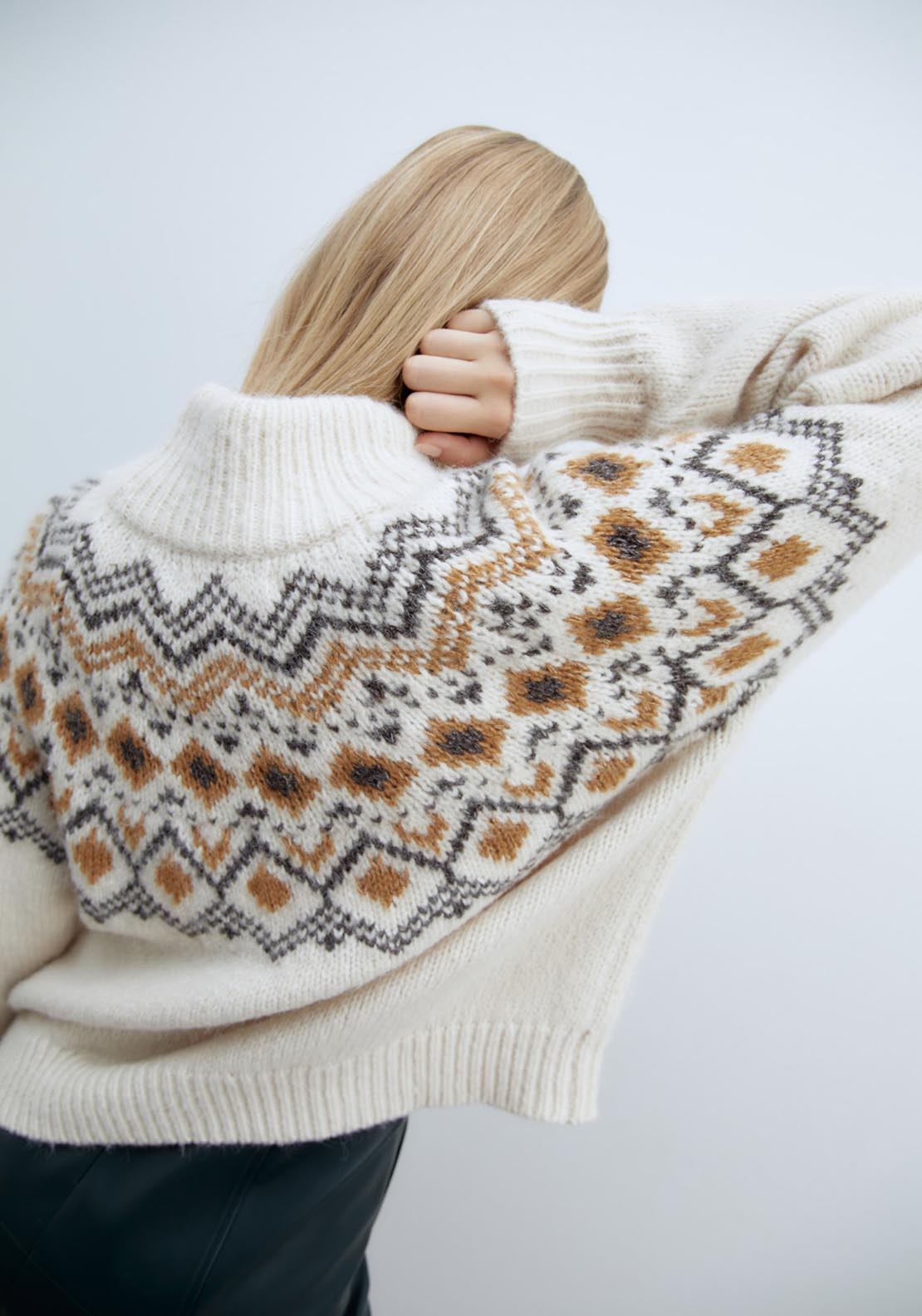 Sfera High-neck Alpine sweater - Ecru 10 Shaws Department Stores