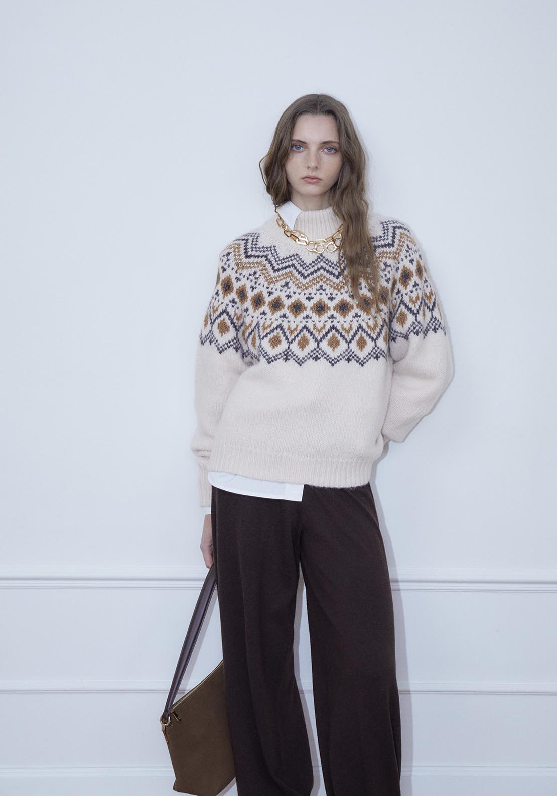 Sfera High-neck Alpine sweater - Ecru 2 Shaws Department Stores