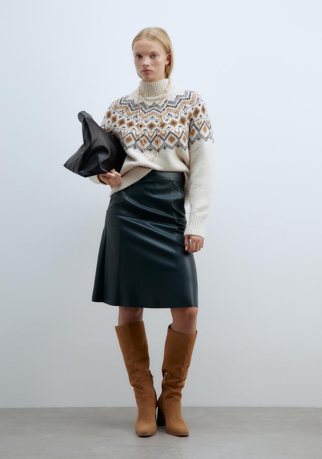 Sfera High-neck Alpine sweater - Ecru 7 Shaws Department Stores