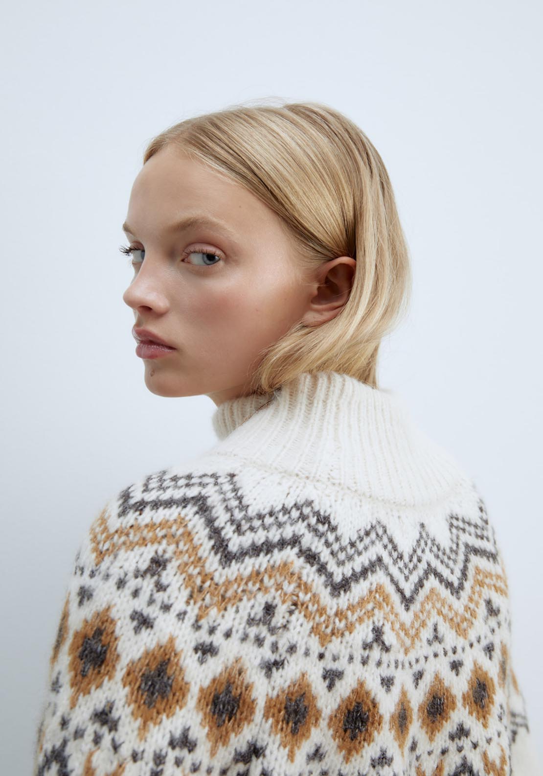 Sfera High-neck Alpine sweater - Ecru 11 Shaws Department Stores
