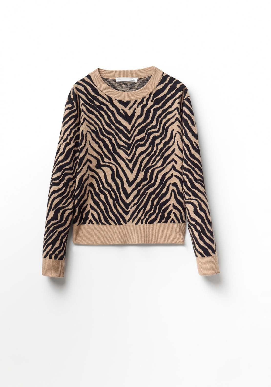 Round Neck Sweater - Brown