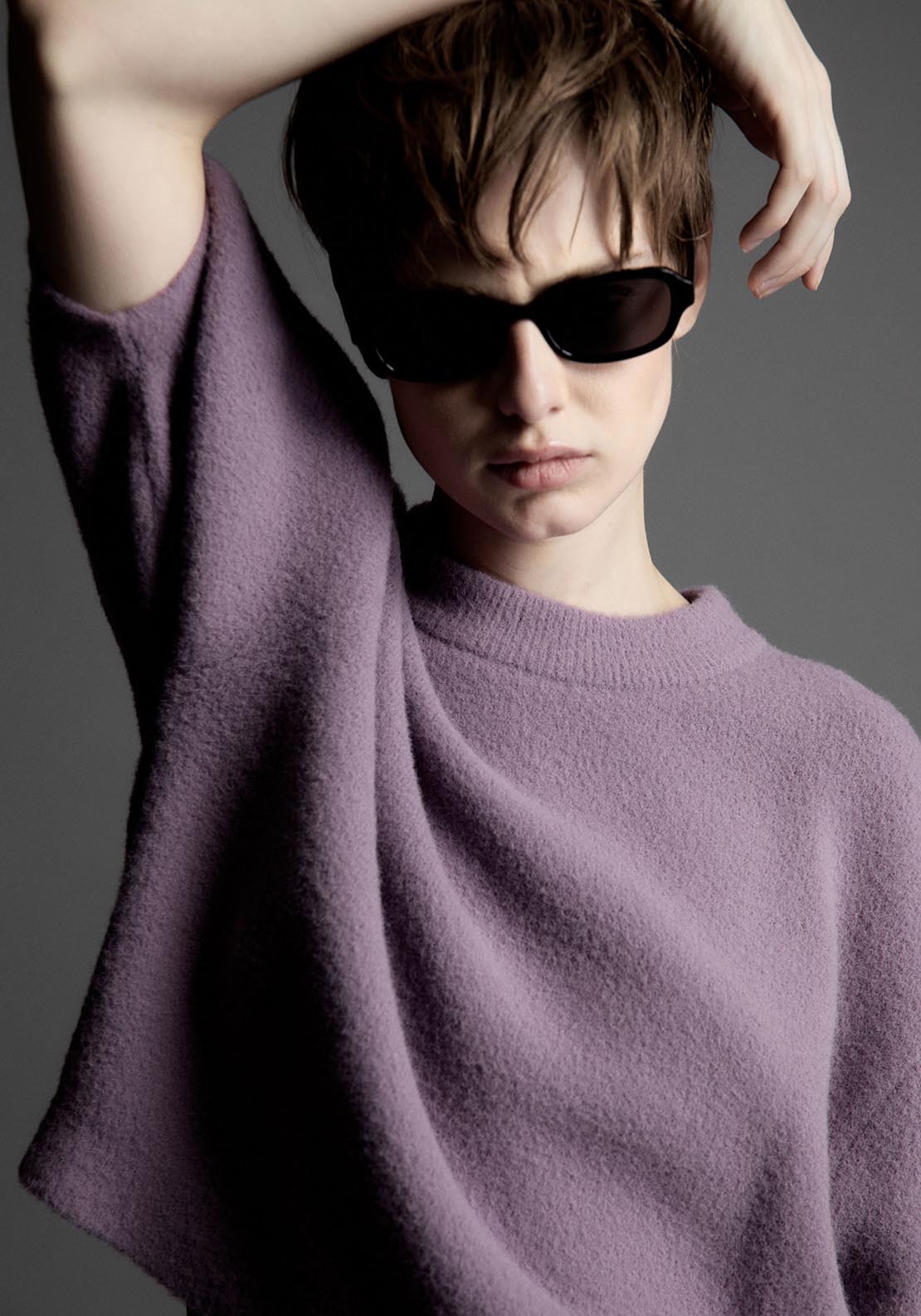 Sfera Short Sleeved Sweater - Purple 3 Shaws Department Stores