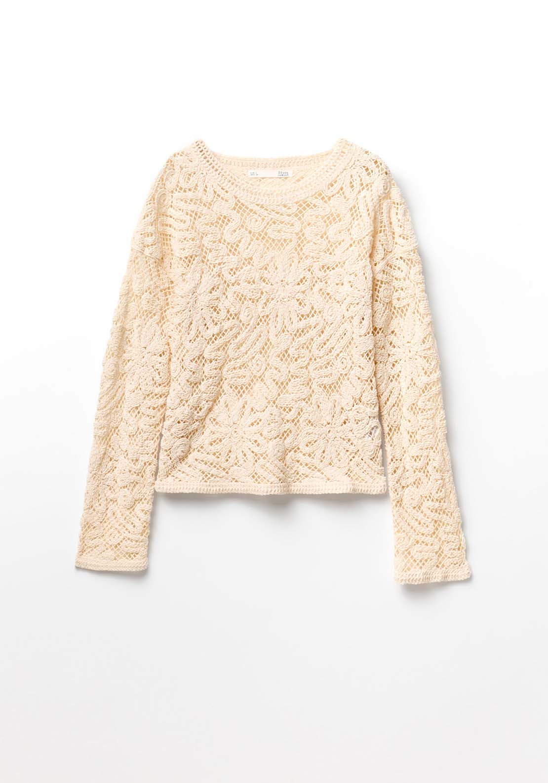 Embroidered Chenille Sweater - Cream