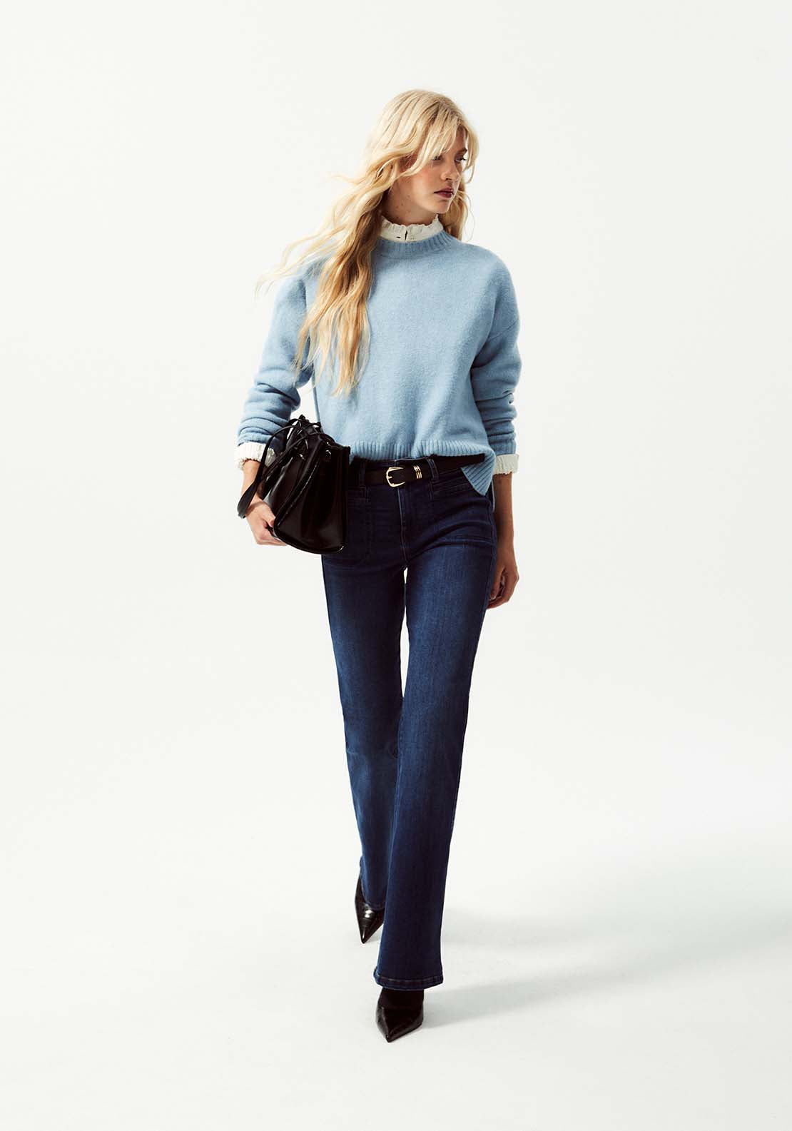 Round Neck Sweater - Blue