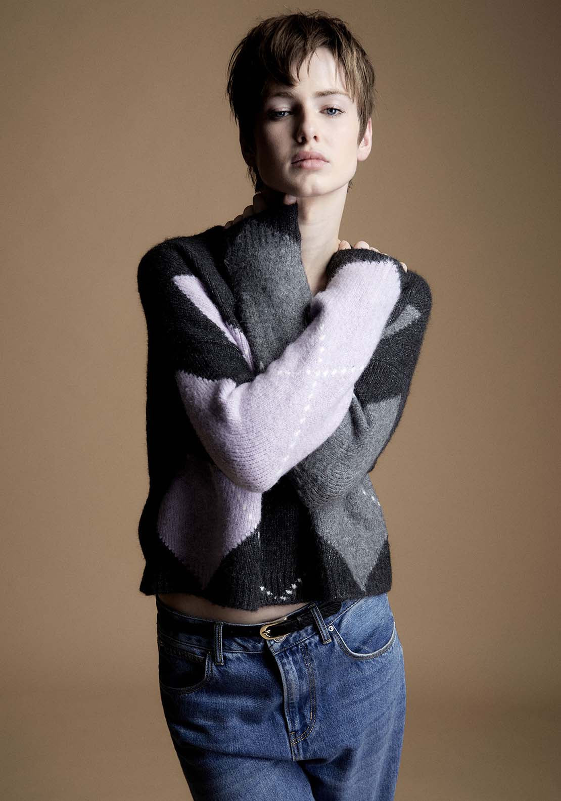 V-Neck Sweater - Grey