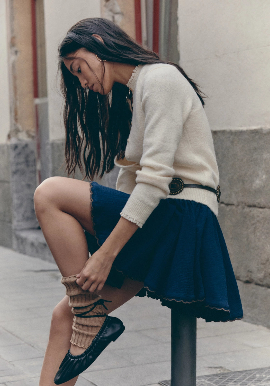 Lace Trim Cardigan - Cream