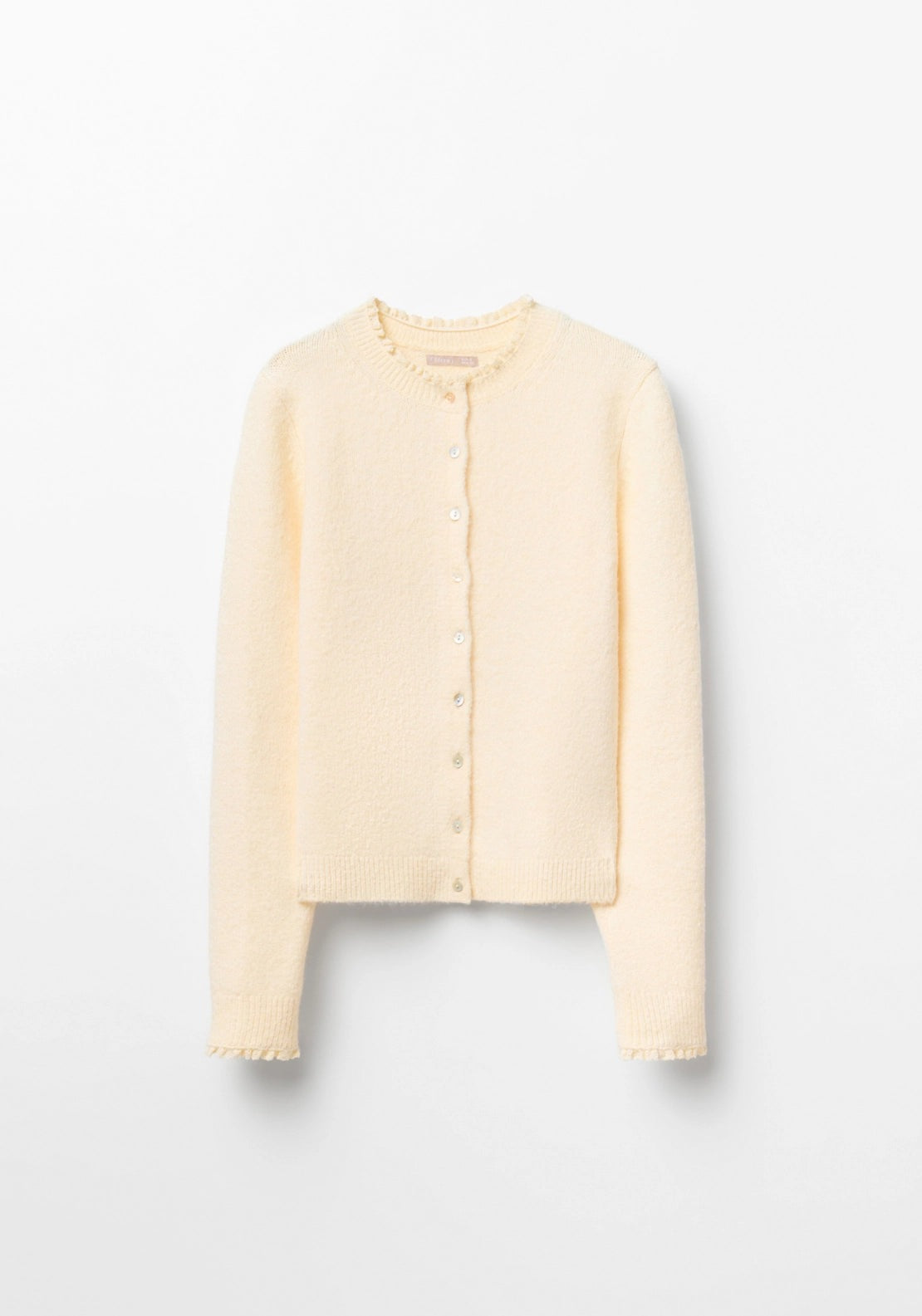 Lace Trim Cardigan - Cream