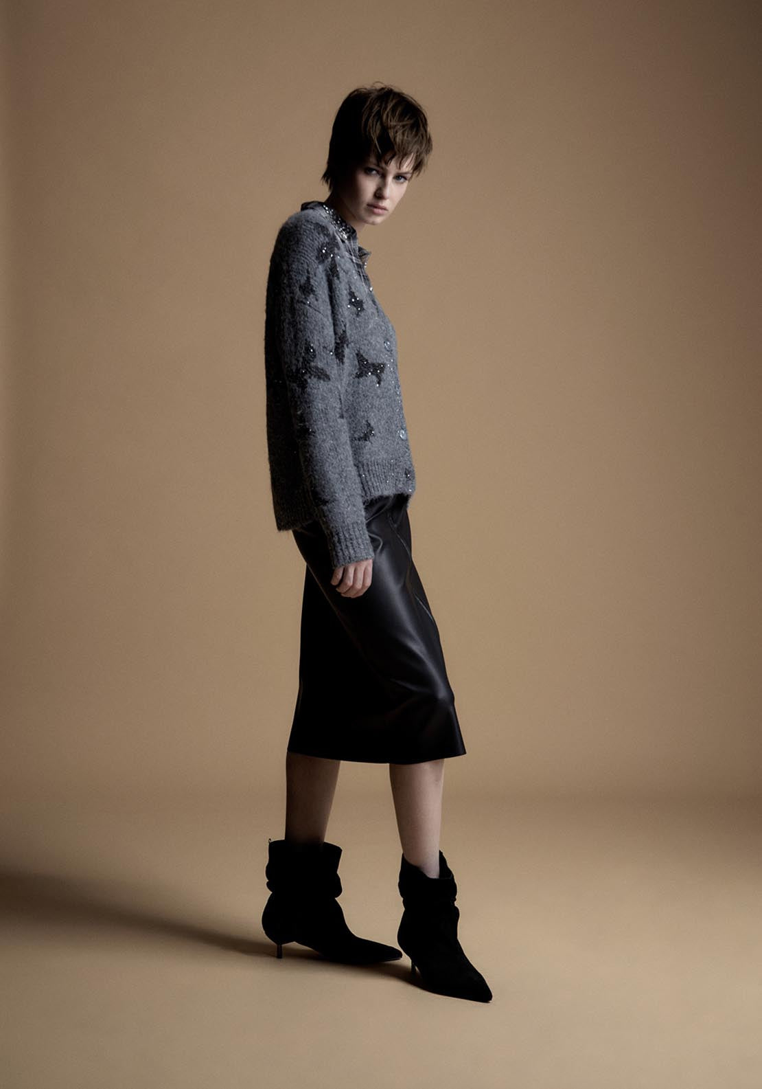 Sfera Butterflies Cardigan - Grey 4 Shaws Department Stores