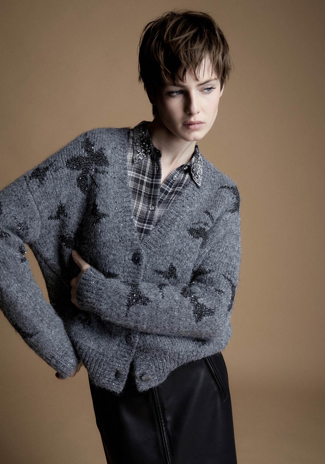 Sfera Butterflies Cardigan - Grey 1 Shaws Department Stores