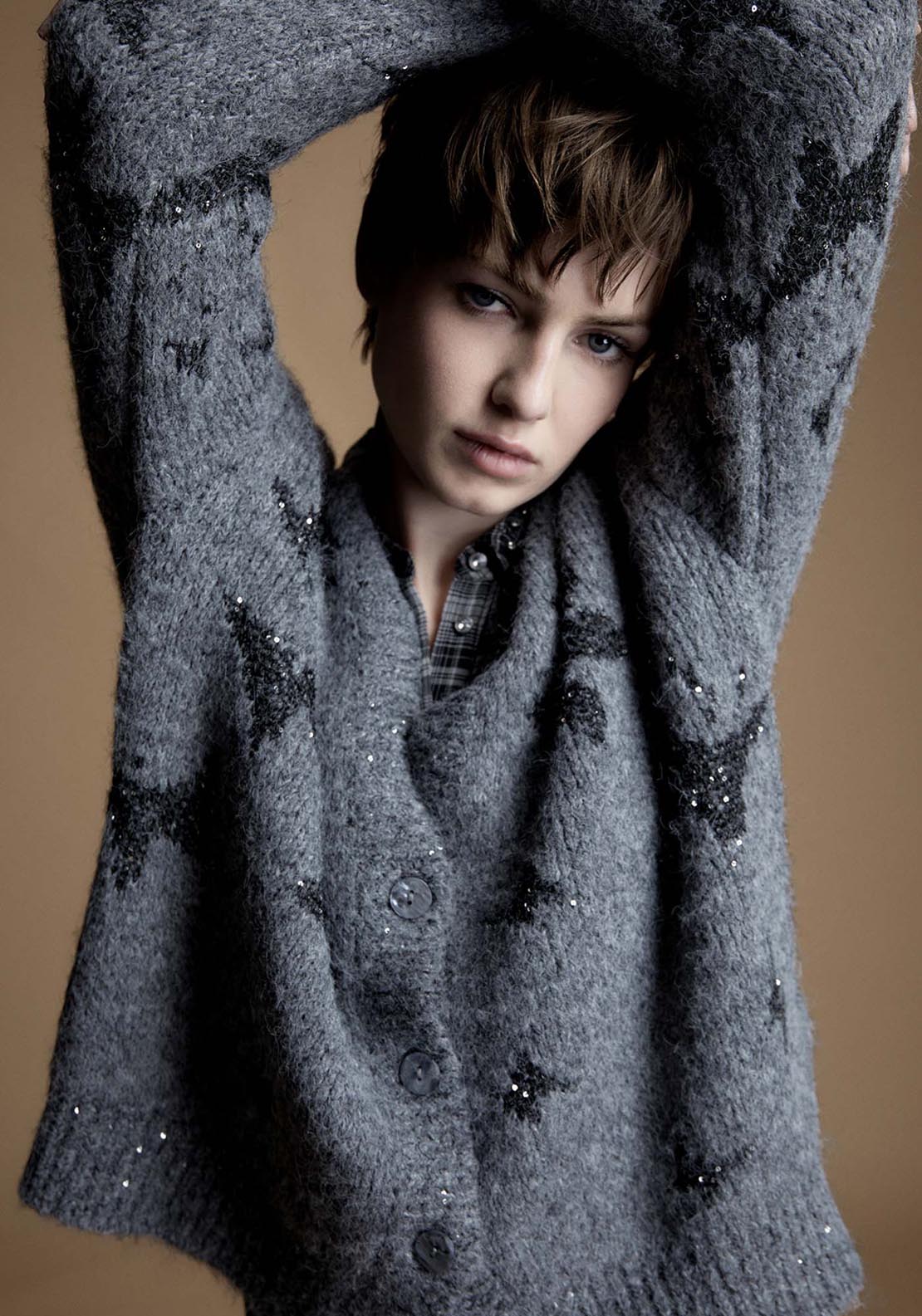 Sfera Butterflies Cardigan - Grey 3 Shaws Department Stores