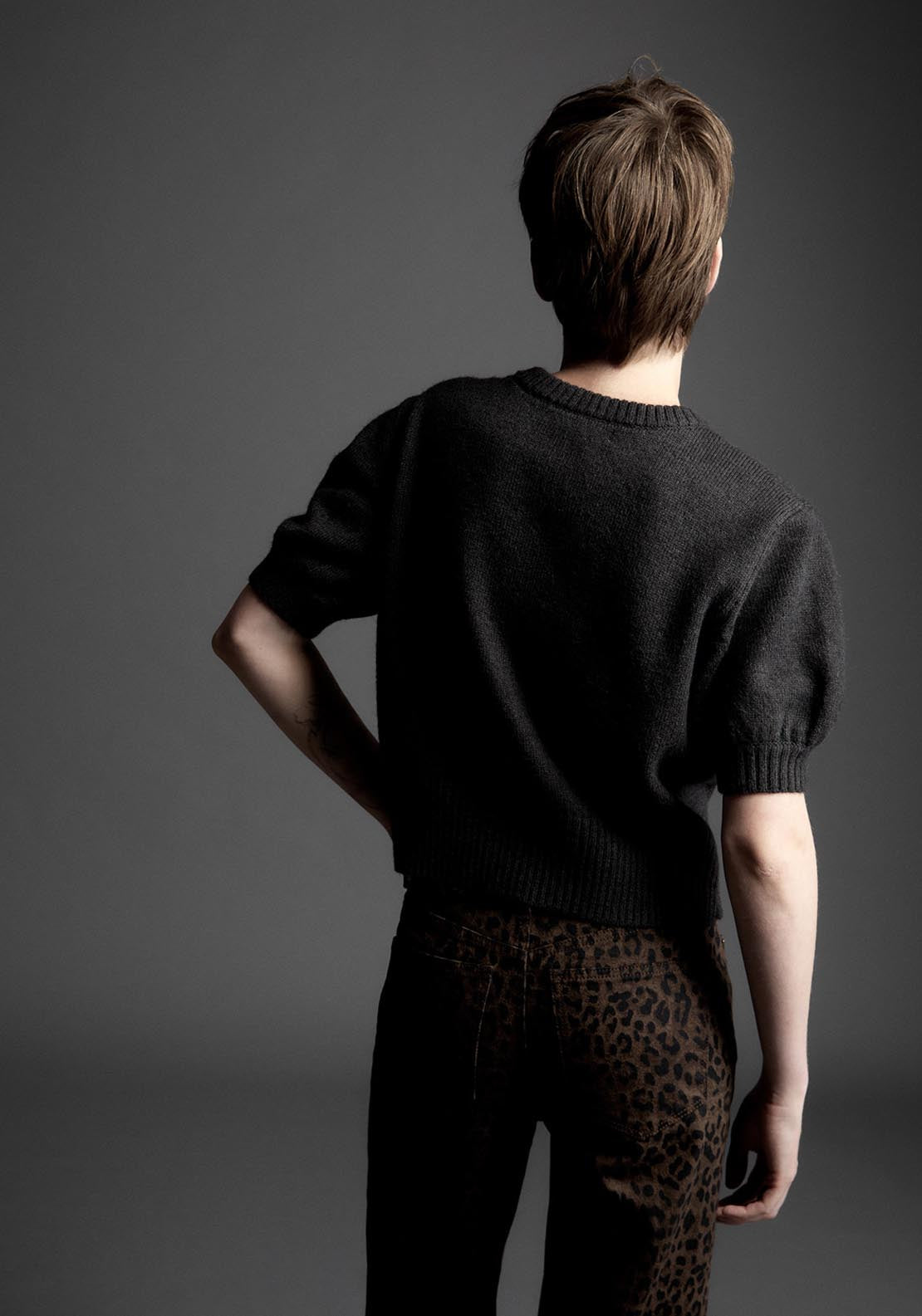 Sfera Short Sleeved Cardigan - Grey 2 Shaws Department Stores