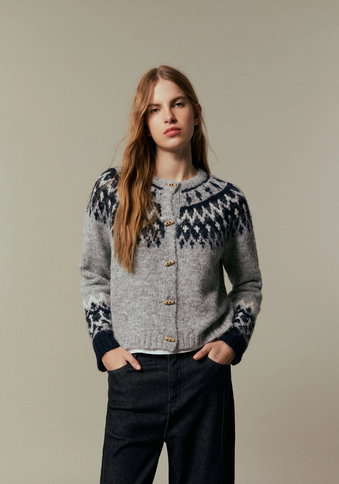 Short Alpine Cardigan - Grey
