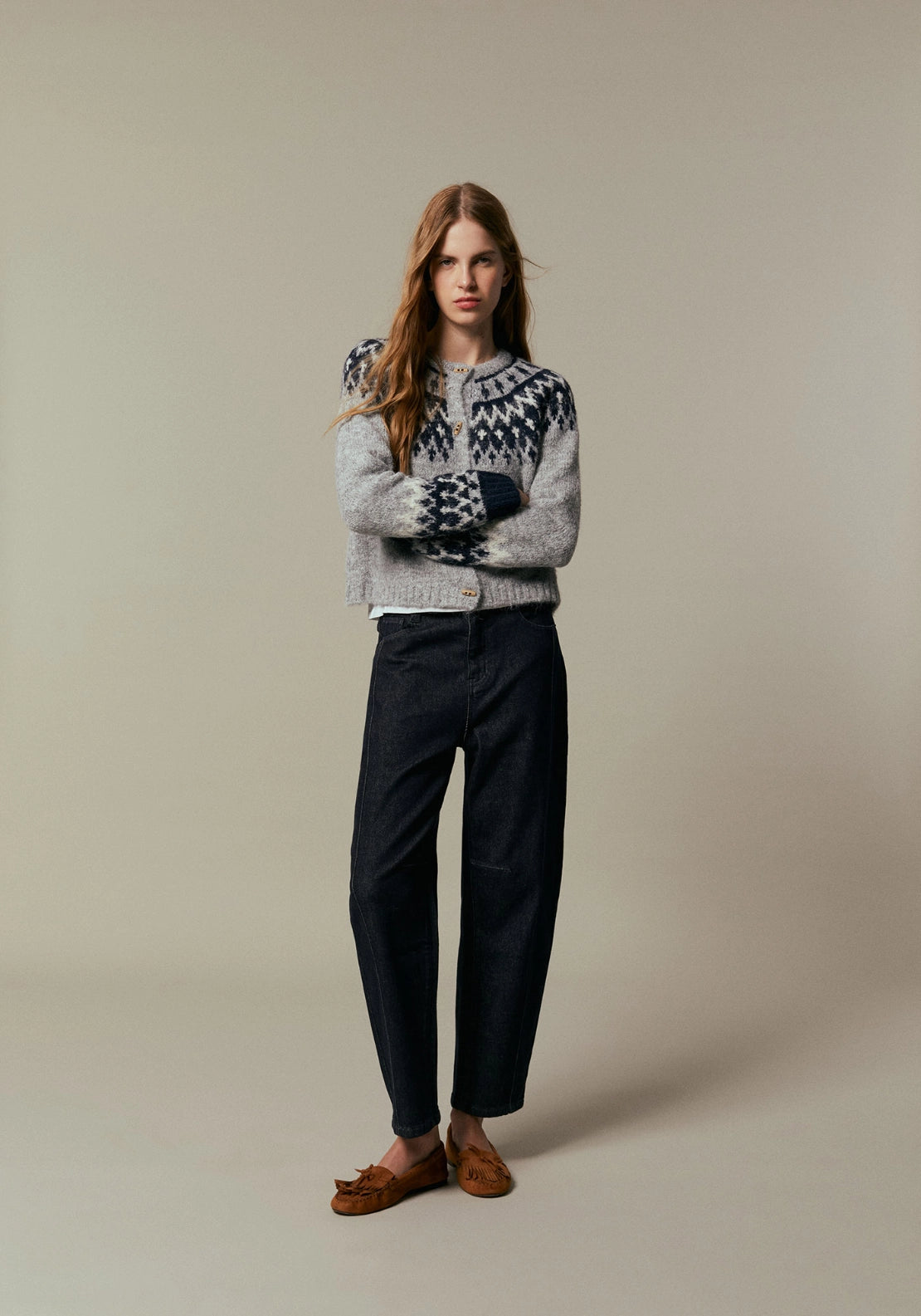 Short Alpine Cardigan - Grey
