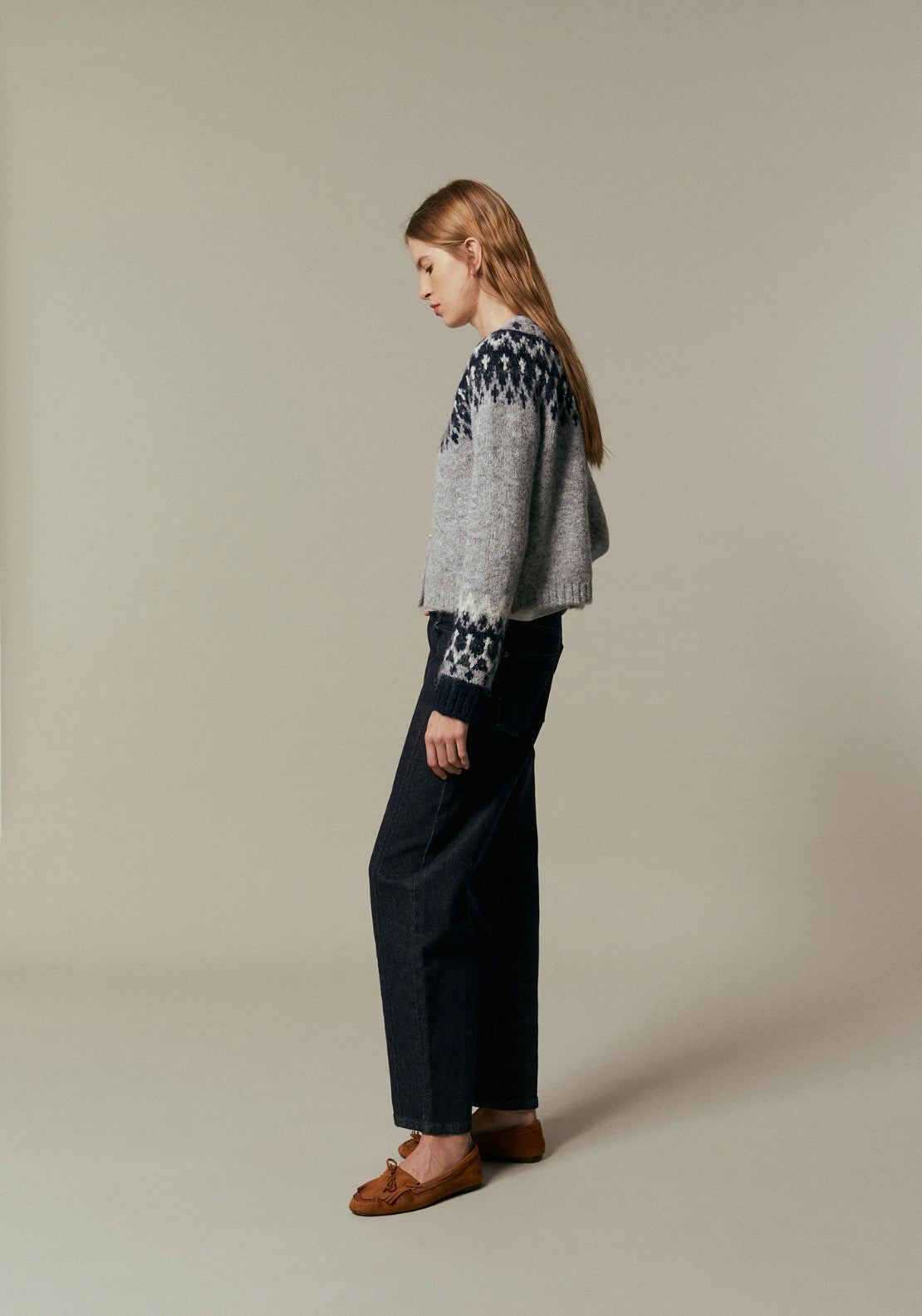 Short Alpine Cardigan - Grey