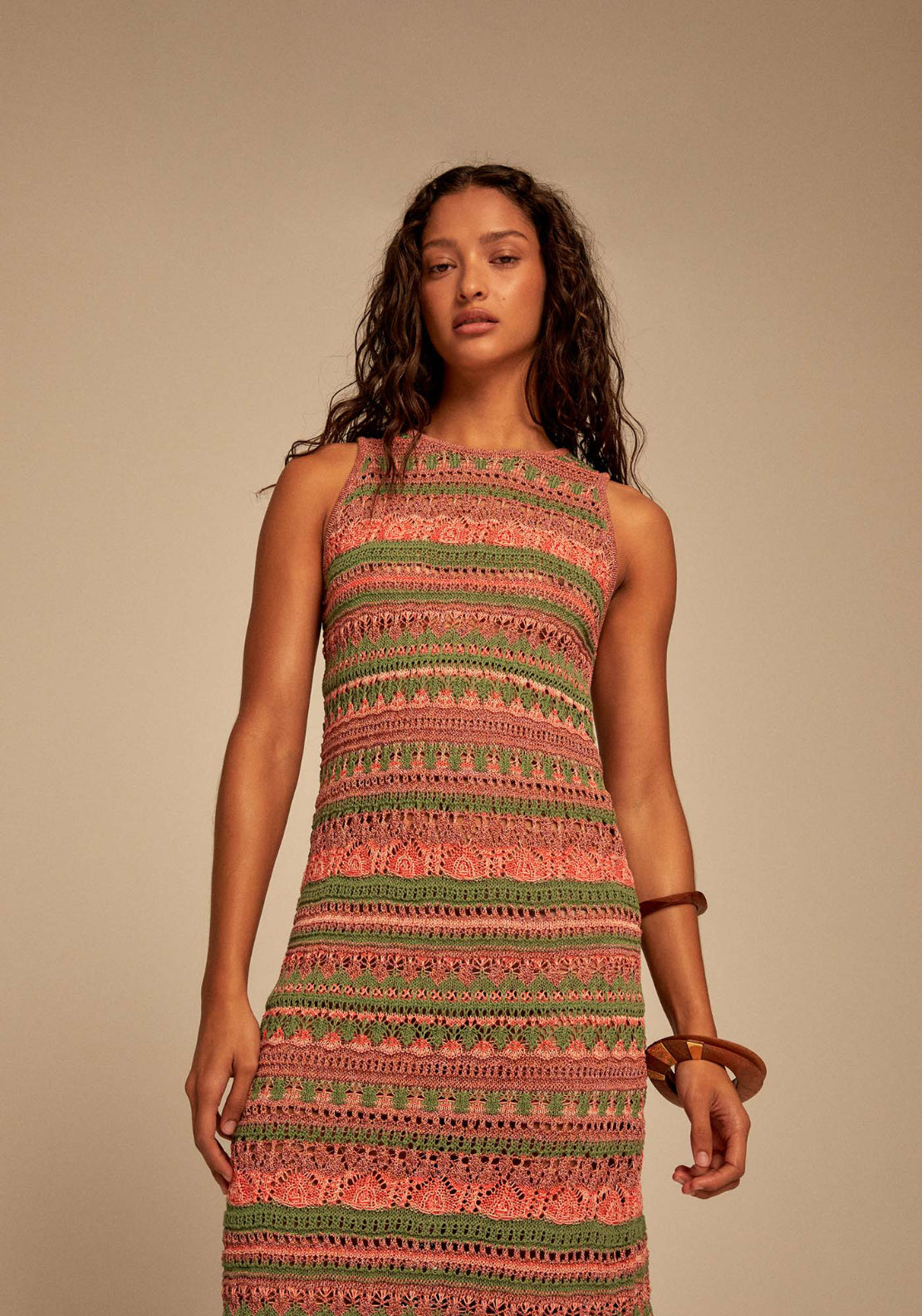 Multicolour Knit Maxi Dress - Multicolour