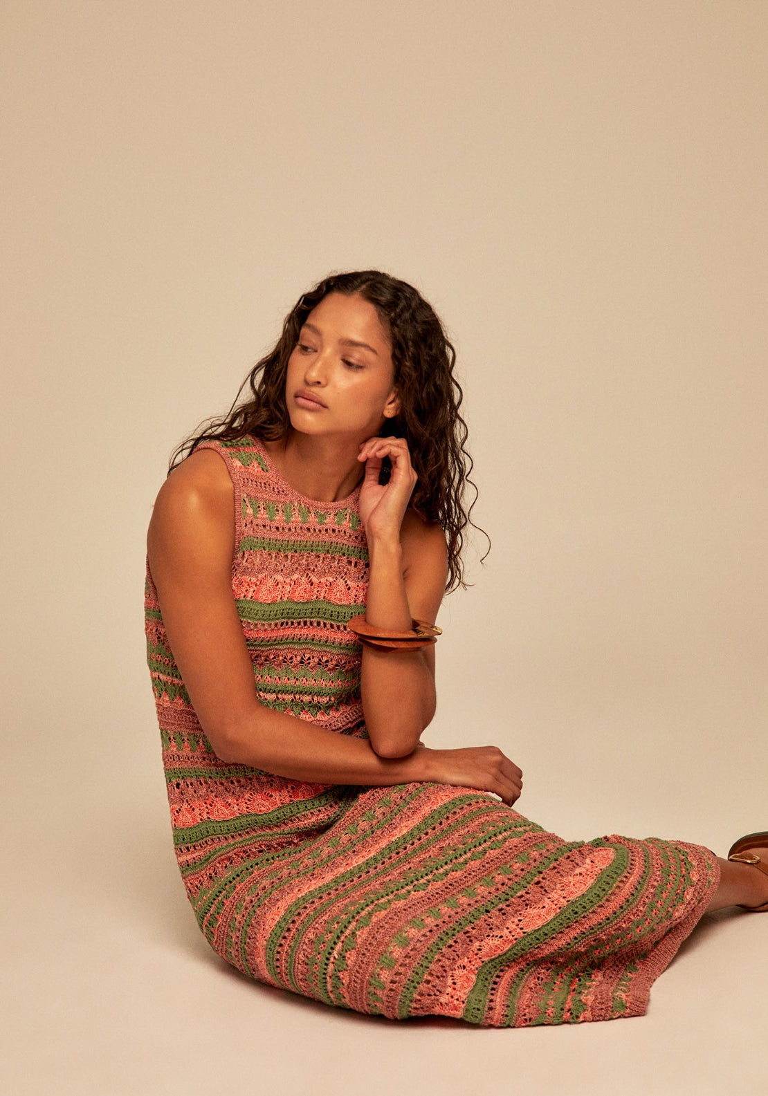 Multicolour Knit Maxi Dress - Multicolour