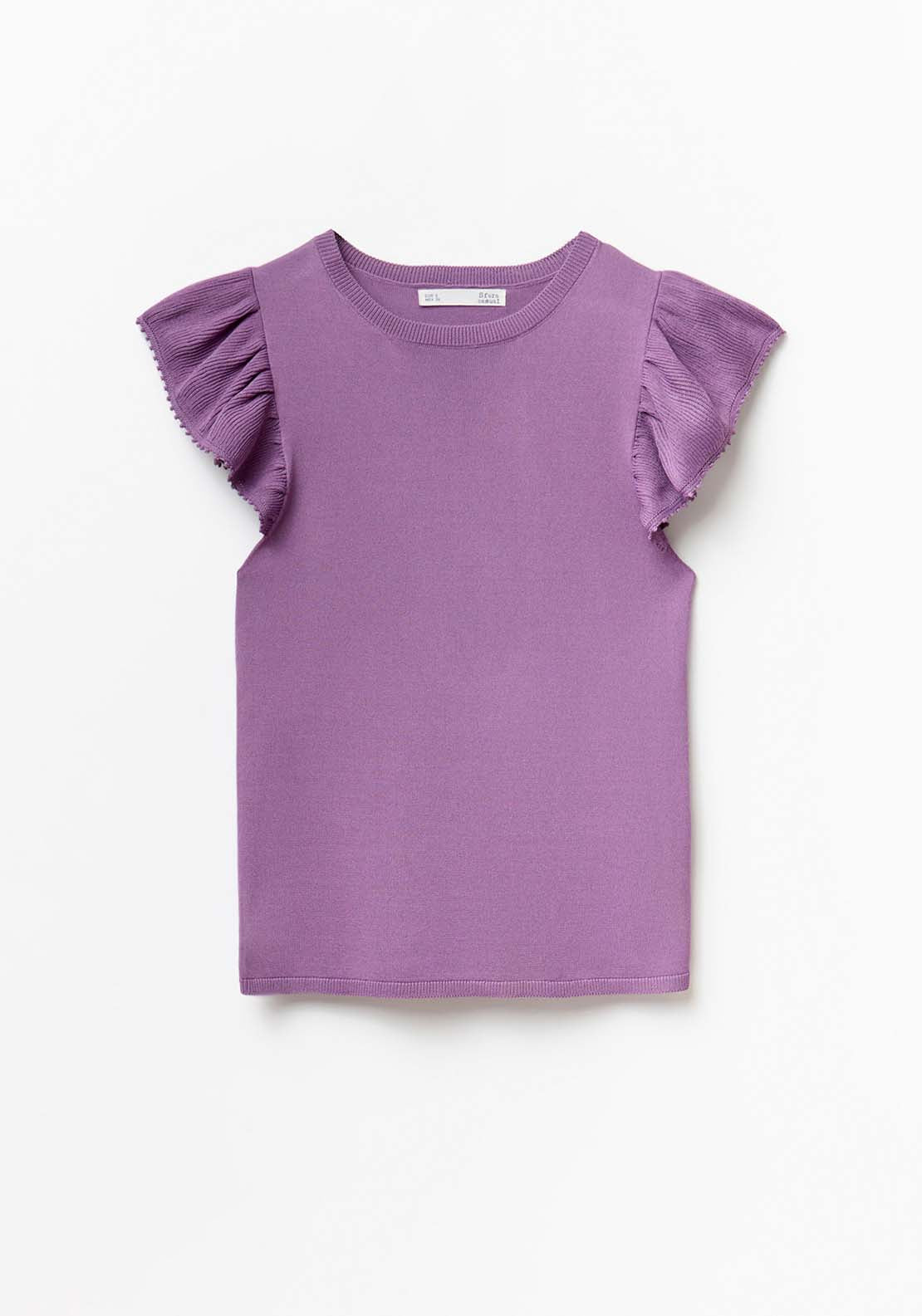 Ruffled Sleeves Top - Purple