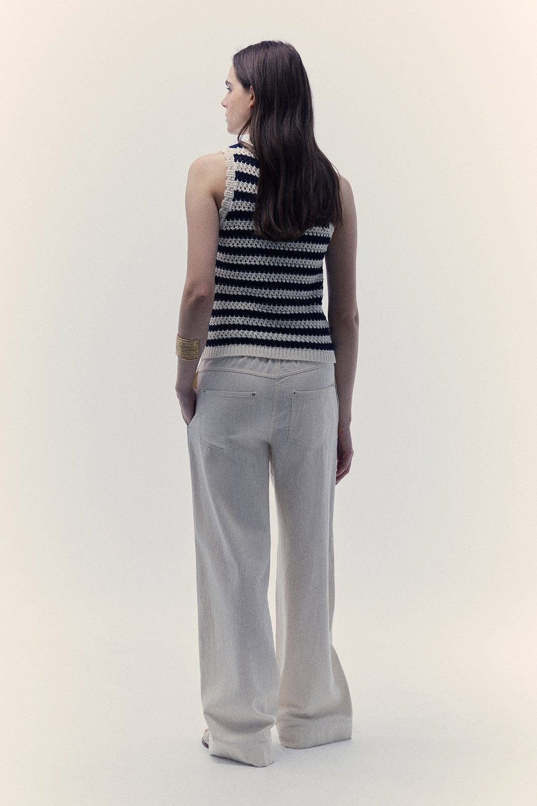 Sfera Stripes top - Ecru 6 Shaws Department Stores