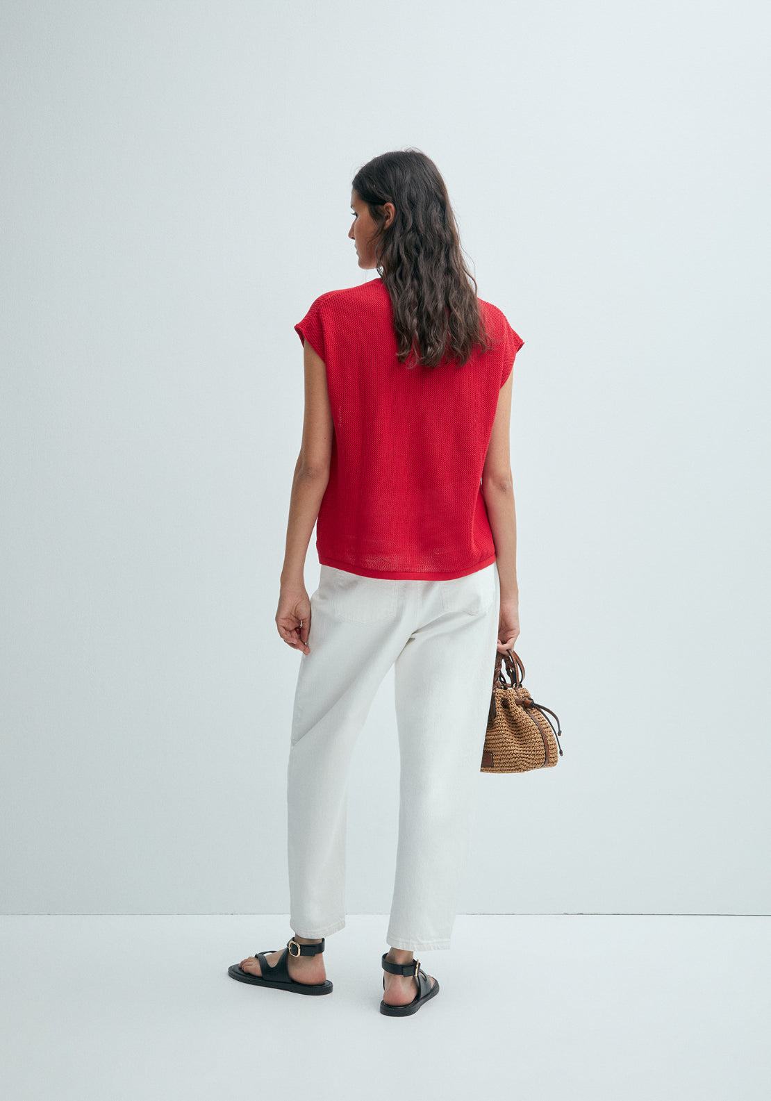Sl Openwork Detail Top - Red