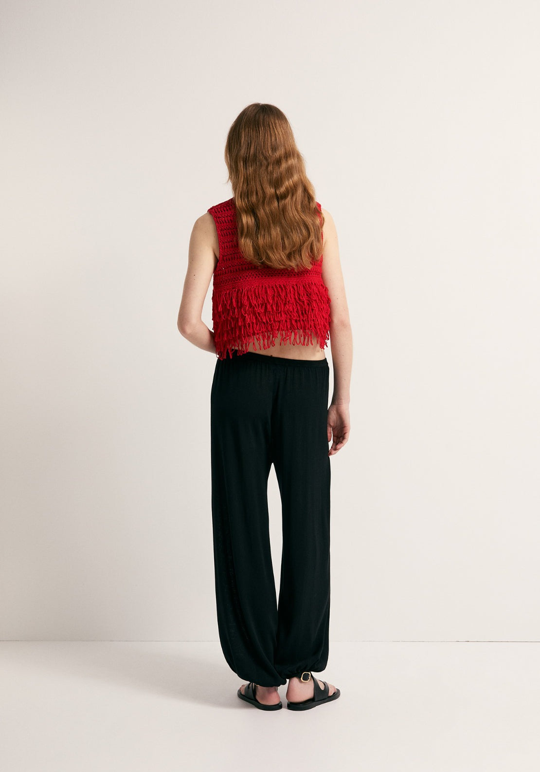Fringe Hem Top - Red
