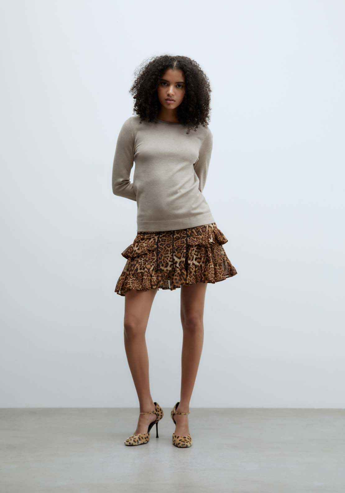 Sfera Jewel button sweater - Beige Acid 4 Shaws Department Stores