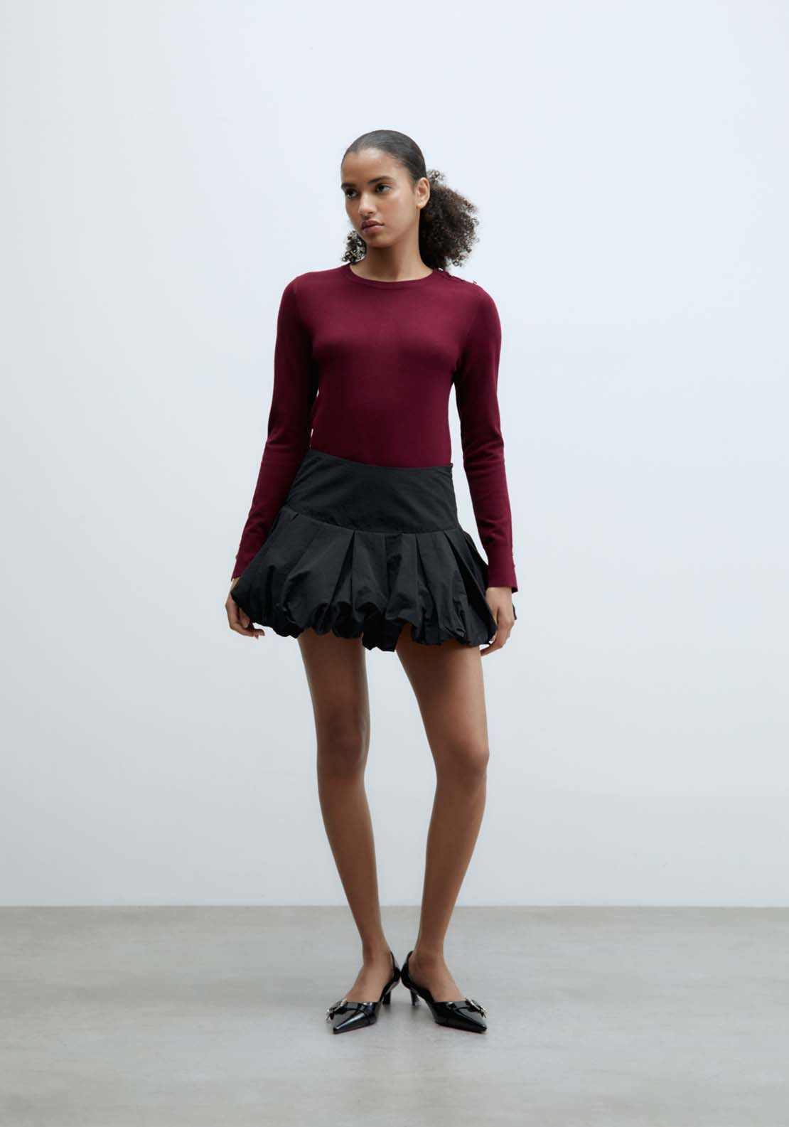 Sfera Jewel button sweater - Currant 4 Shaws Department Stores