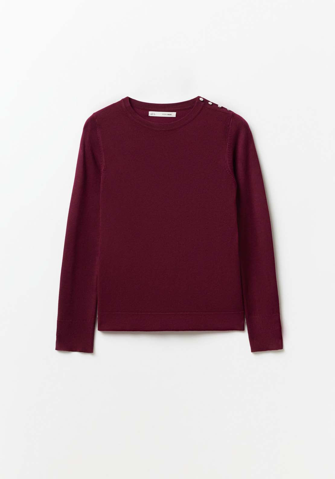 Sfera Jewel button sweater - Currant 6 Shaws Department Stores