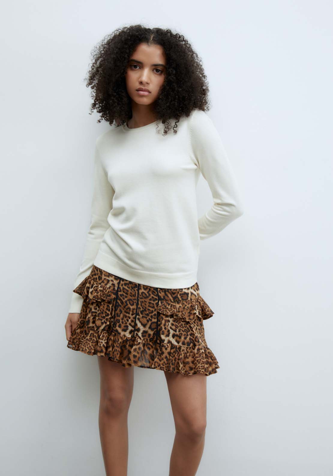 Sfera Jewel button sweater - Ecru Mink 1 Shaws Department Stores