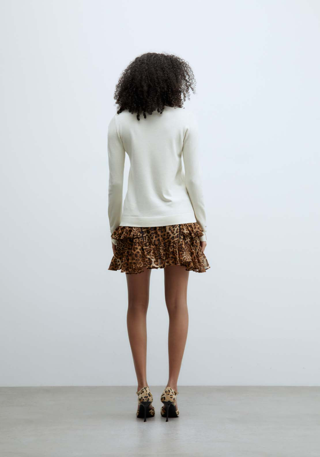 Sfera Jewel button sweater - Ecru Mink 5 Shaws Department Stores