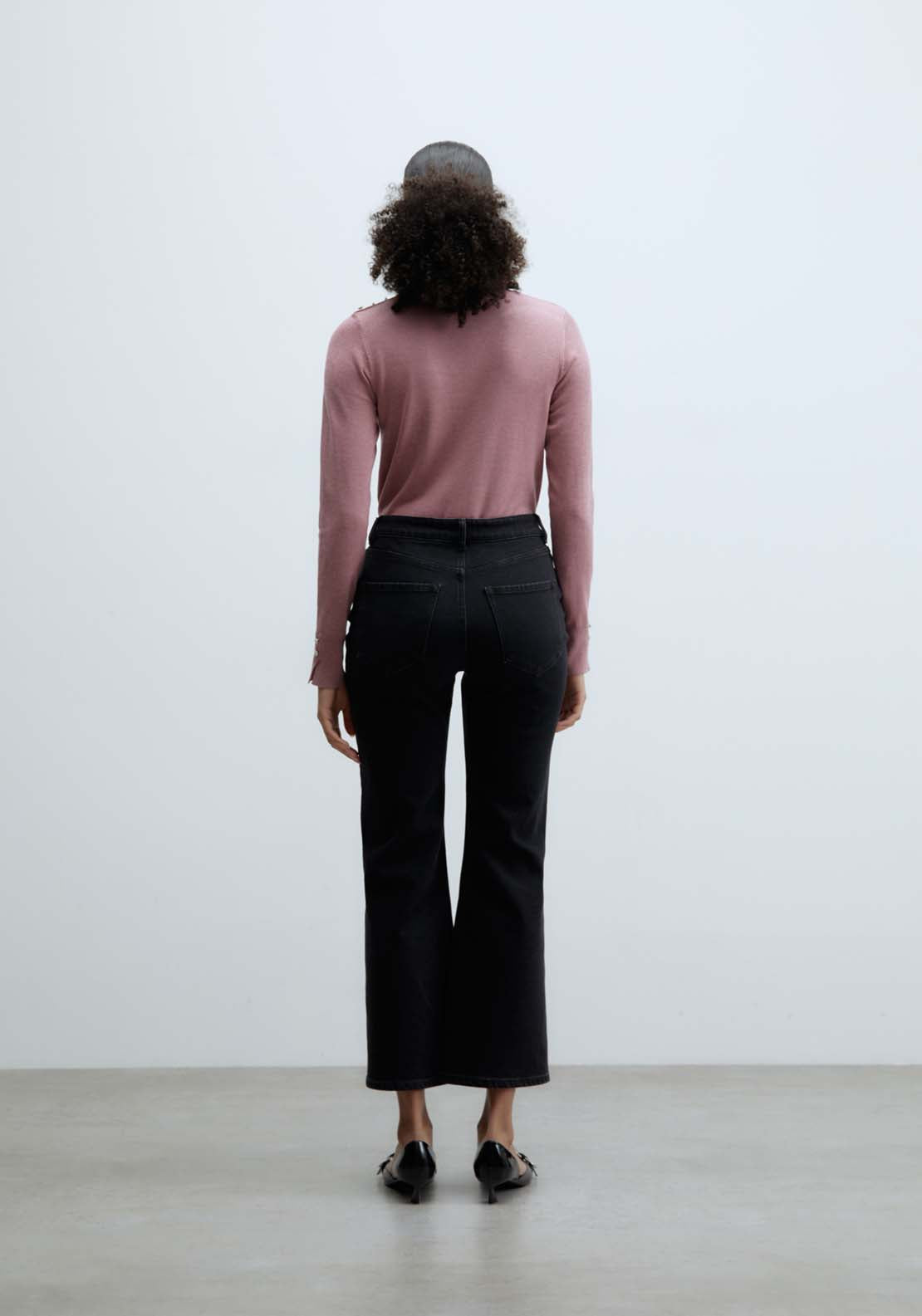 Sfera Jewel button sweater - Pink Melange 4 Shaws Department Stores