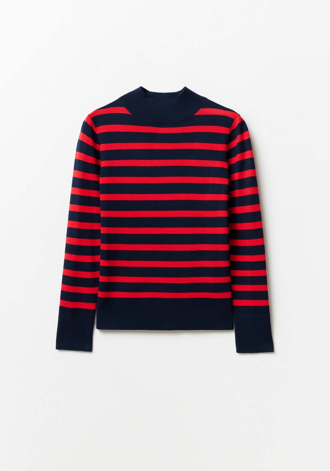 Sfera Stripes high-neck sweater - Red 6 Shaws Department Stores