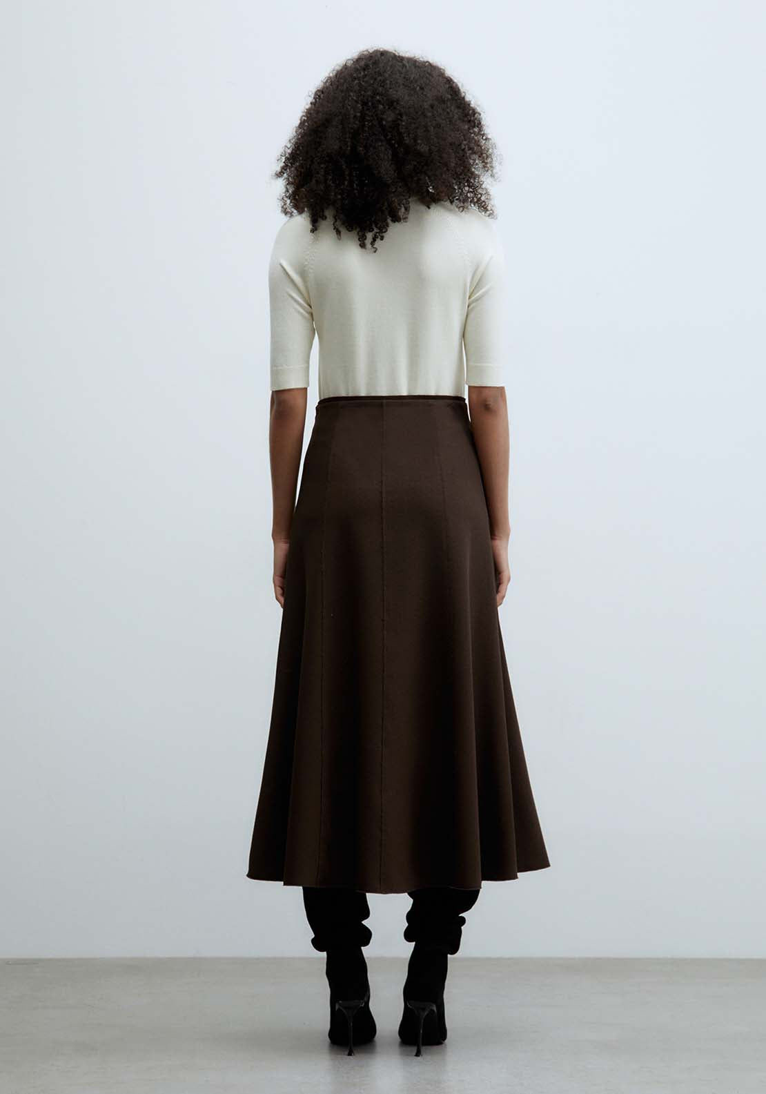 Sfera Short-Sleeved High-Neck Sweater - Ecru Mink 5 Shaws Department Stores