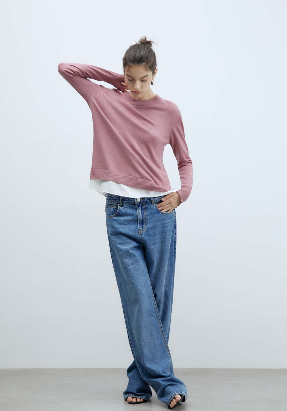 Sfera Knit Sweater - Light Pink 2 Shaws Department Stores