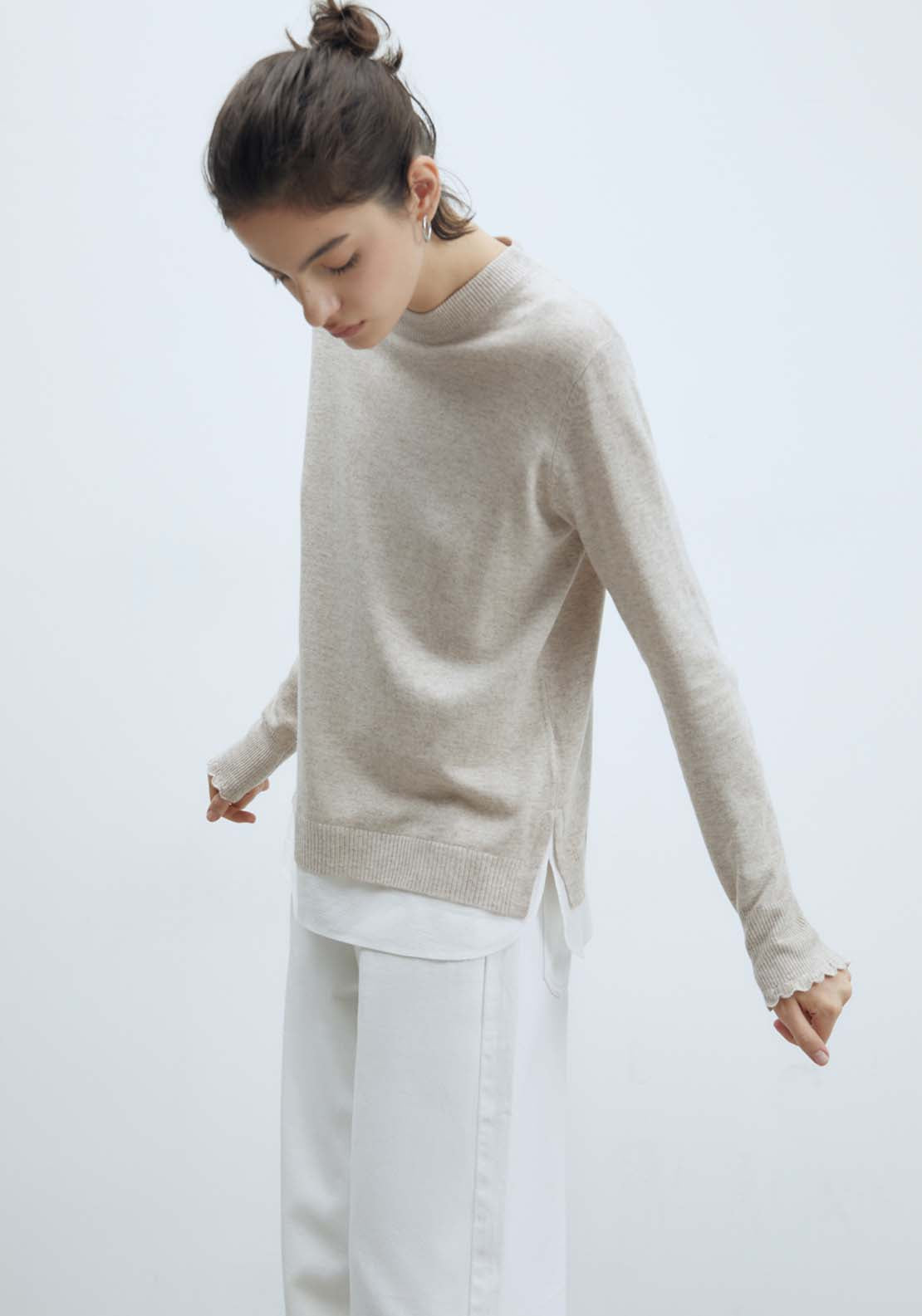 Sfera Knit Sweater - Taupe Mink 2 Shaws Department Stores