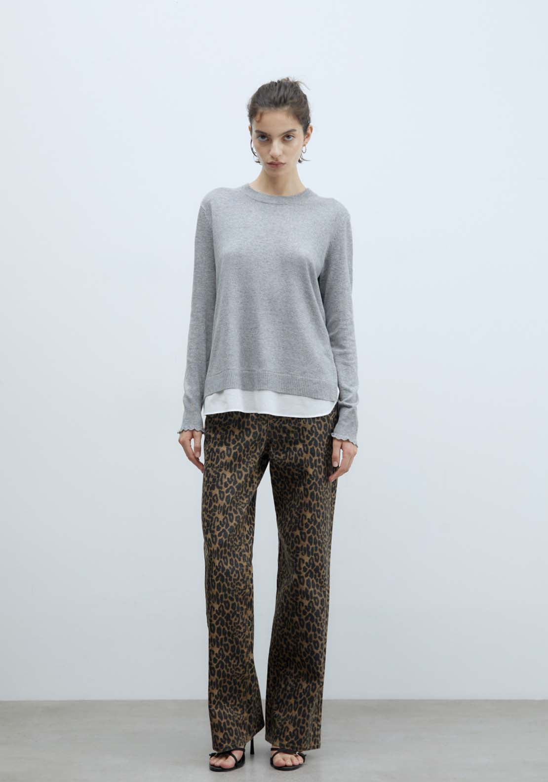 Sfera Knit Sweater - Grey Mink 2 Shaws Department Stores