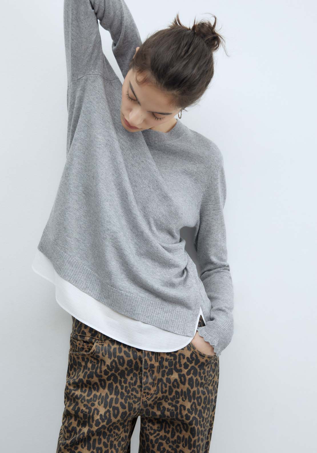 Sfera Knit Sweater - Grey Mink 3 Shaws Department Stores