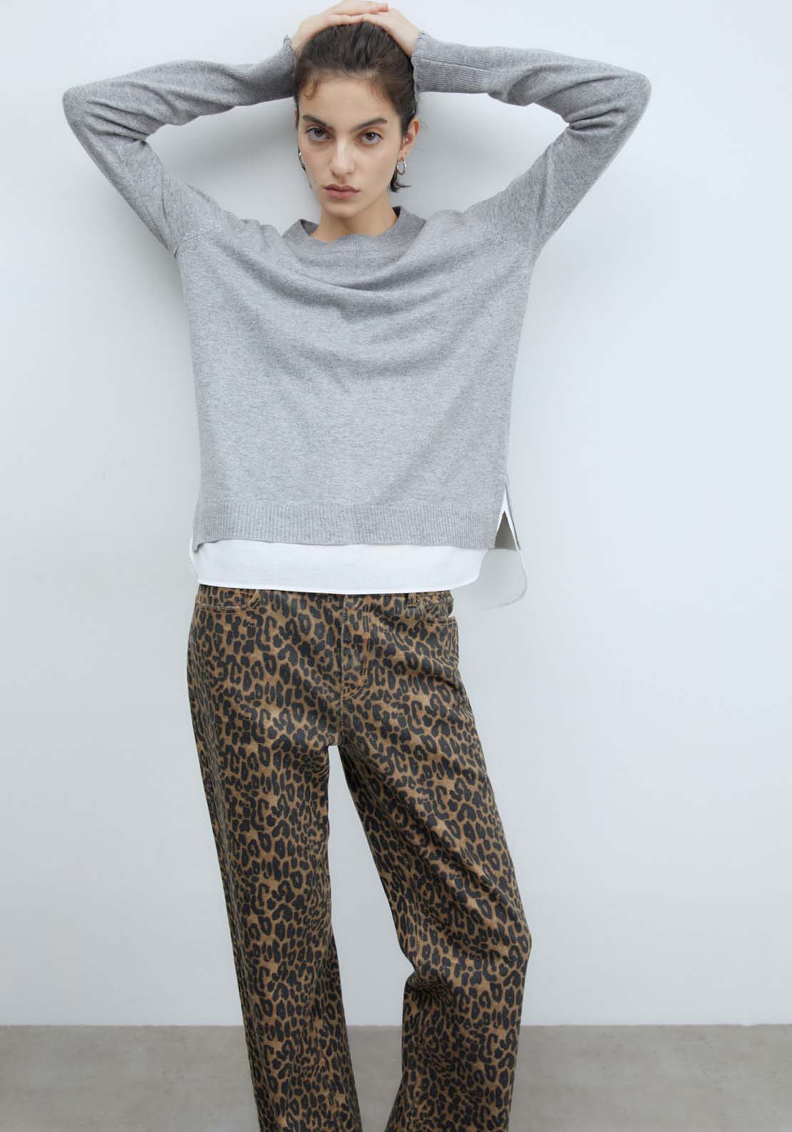Sfera Knit Sweater - Grey Mink 1 Shaws Department Stores